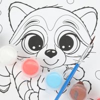Набор для рисования MultiArt Холст для росписи Милый енотик CANV15X20-RAC