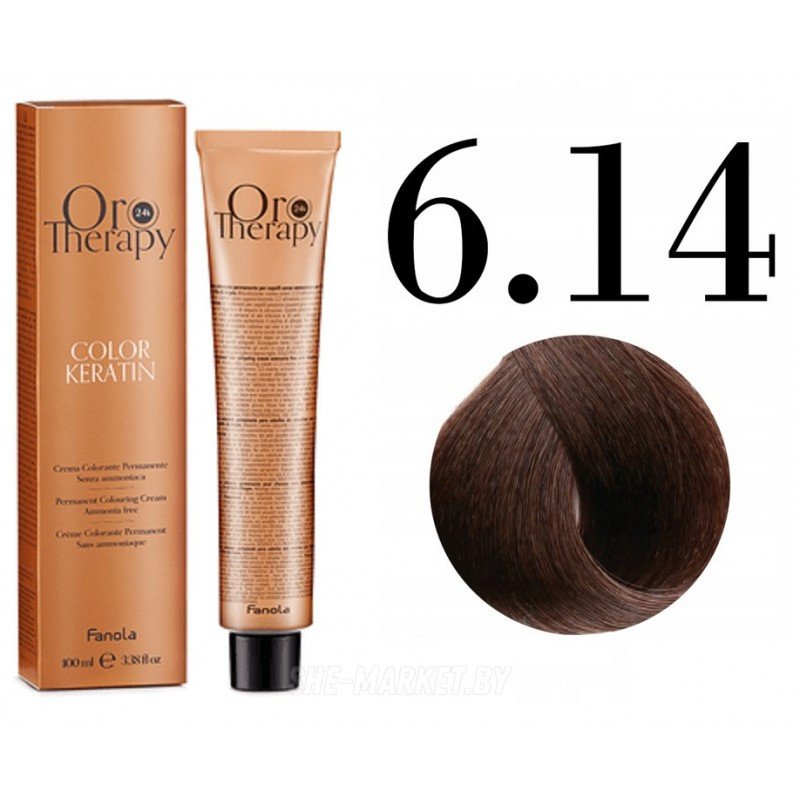 

Крем-краска Fanola ORO Therapy Color Keratin 6.14 фундук 100 мл