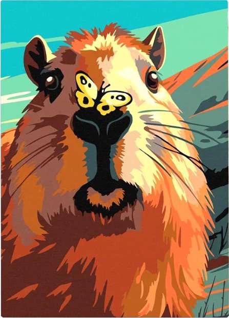 

Картина по номерам Red Panda Капибара и бабочка p55269
