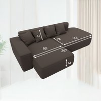 Угловой диван Лига диванов Лига-065 левый 129798L (рогожка амур 05 коричневый)