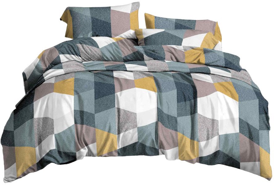 

2-спальный комплект постельного белья с евро простыней Pandora №4102 2.0 с европростыней (полисатин)