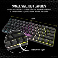 Клавиатура Corsair K65 RGB Mini (черный, Cherry MX Speed, нет кириллицы)