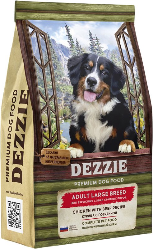 

Сухой корм для собак Dezzie Adult Dog Large Breed (для взрослых крупных пород с курицей и говядиной) 3 кг
