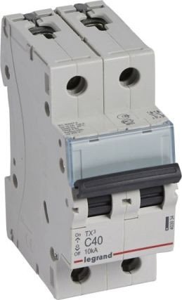 

Выключатель автоматический Legrand TX3 2P 40A С 10kA 2M 403934