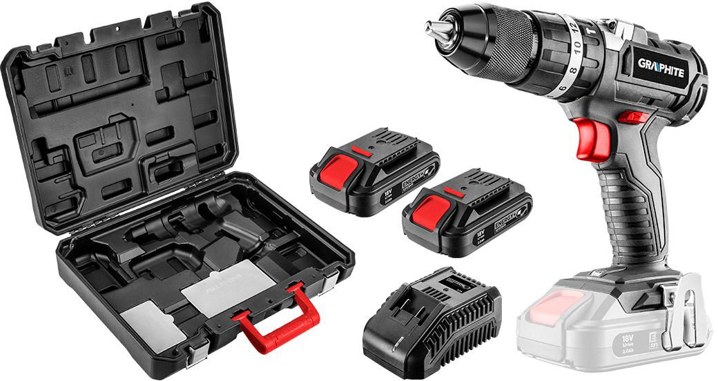 

Ударная дрель-шуруповерт GRAPHITE 58G020-SET2 (с 2-мя АКБ, кейс)