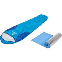 Спальный мешок Coyote Baring ZC-SB022 (синий с туристическим ковриком IR97509A голубой)