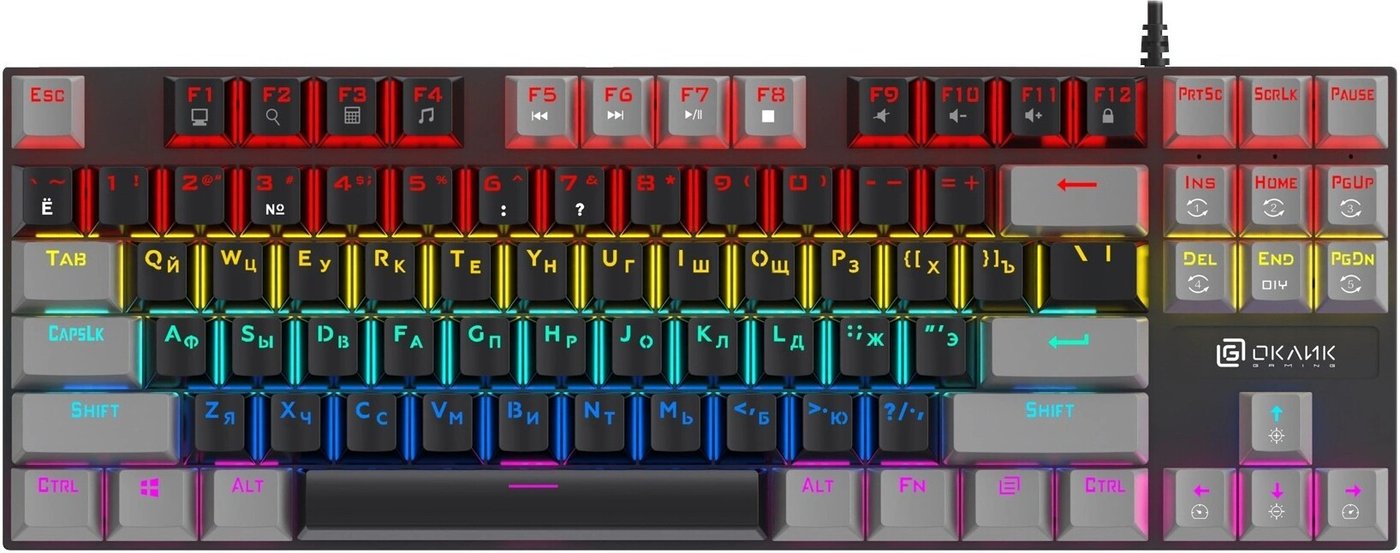 Клавиатура Оклик K600X (черный/серый)