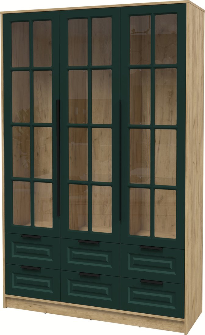 

Шкаф-витрина Интерлиния Концепт КТ-ШВ3 Деко (дуб золотой/изумруд)