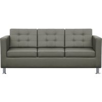 Диван Brioli Дилли клетка трехместный (экокожа, L21 серый)