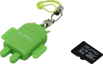 Карта памяти QUMO Fundroid microSDHC QM32GCR-MSD10-FD-GRN 32GB