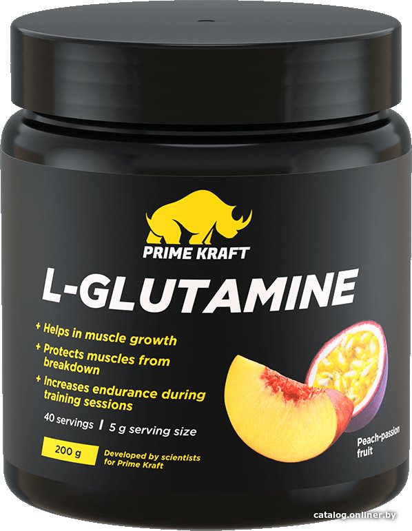 L-глютамин Prime Kraft L-Glutamine (200г, персик/маракуйя)