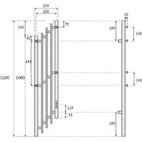 Полотенцесушитель Маргроид Ferrum Inaro Cascade СНШ профильный 120*5*20 Графит, скрытого монтажа, таймер справа