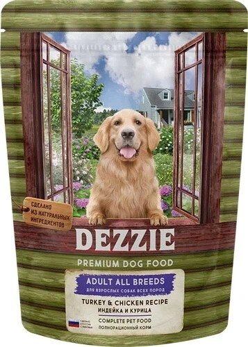 

Сухой корм для собак Dezzie Adult Dog All Breeds (для всех взрослых пород с индейкой и курицей) 800 г