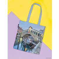 Сумка шоппер JoyArty Венецианский мост Риальто ткань под лен bsh_37907