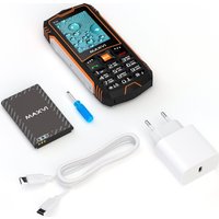 Кнопочный телефон Maxvi R10 (черный/оранжевый)