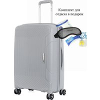 Чемодан-спиннер 4 ROADS 8001-M 65 см (светло-серый)