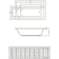 Ванна Bonito Home Elara 160x70 (с ножками)