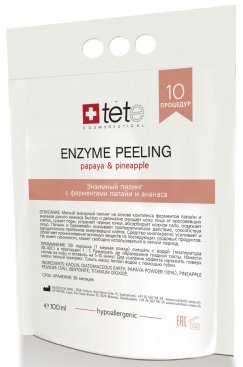  TETe Cosmeceutical Пилинг для лица энзимный с ферментами папайи и ананаса (100 г)