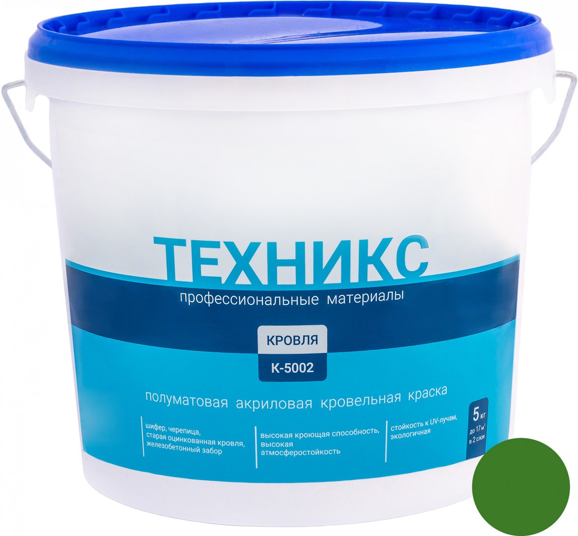 Краска Техникс Для кровли К-5002 5 кг (зеленый)