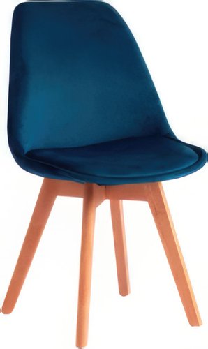 Стул Secret De Maison Tulip Soft (вельвет/дерево, синий/натуральный)