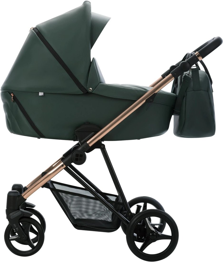 

Универсальная коляска BEBETTO Yoddi Premium Class (2 в 1, 04 зеленая кожа/рама бронза)