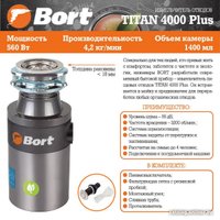 Измельчитель пищевых отходов Bort Titan 4000 Plus