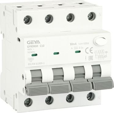 

Дифференциальный автомат GEYA GYR9NM-C10-30mA 3P+N 10A C 6 kA 30mA A 4M GYR9NM3PC10A30