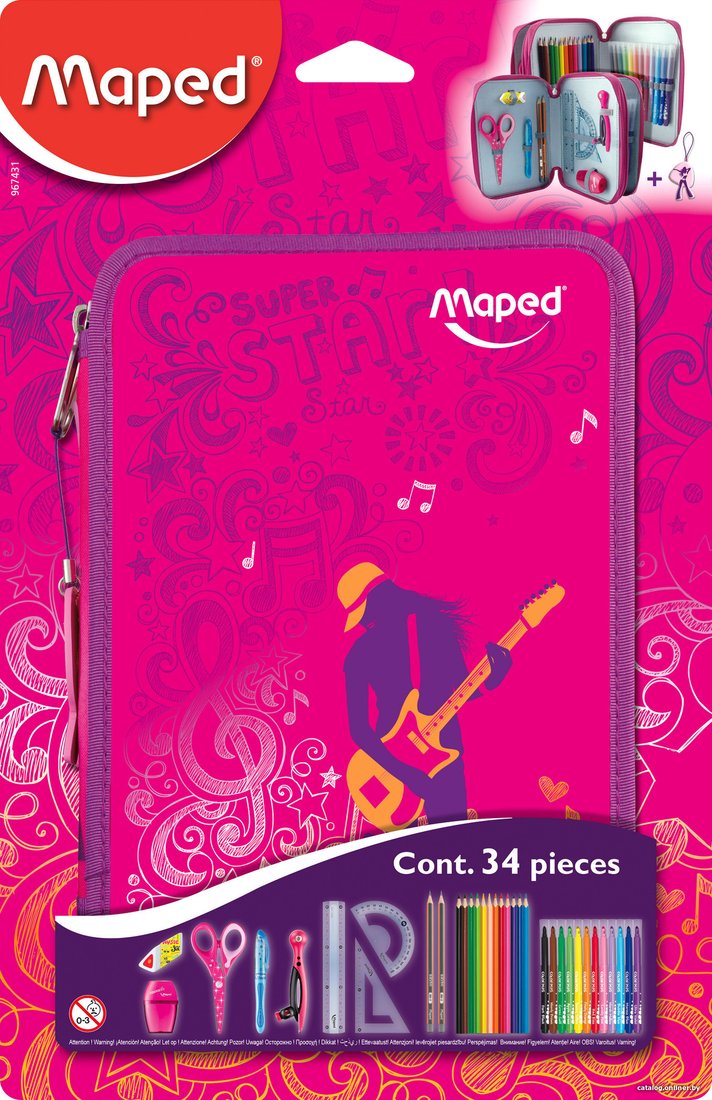 Пенал Maped Розовый 2 отделения 9674312