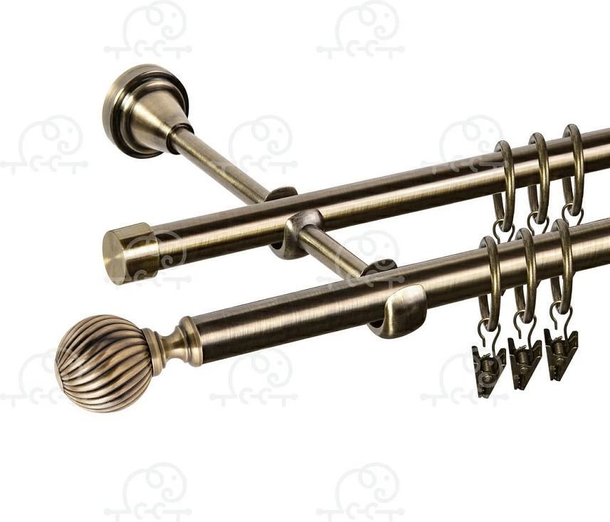 

Карниз для штор АС ФОРОС Орион D16Г/16Г с простым кольцом с зажимом (2 м, антик)