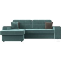 Угловой диван Лига диванов Брюссель левый 110648L (велюр бирюзовый)