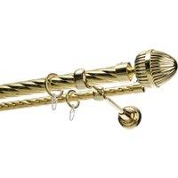 Карниз для штор Sundays Home Шайн Одеон 25мм+16мм двухрядный (золото, 2.4м)