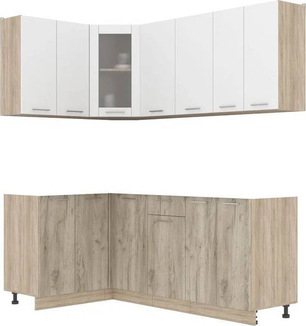 

Готовая кухня Интерлиния Мила 12x20 без столешницы (белый платинум/дуб серый)