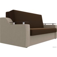 Диван Лига диванов Сенатор 160 106465 (микровельвет, коричневый/бежевый)