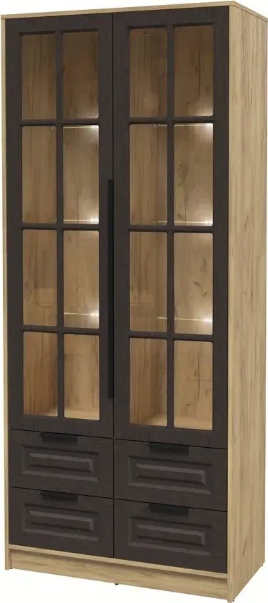 

Шкаф-витрина Интерлиния Концепт КТ-ШВ2 с подсветкой Деко (дуб золотой/дуб английский)