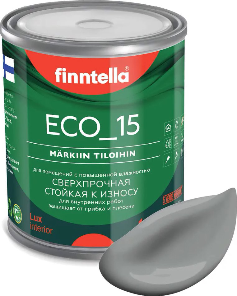

Краска Finntella Eco 15 Tiina F-10-1-1-FL058 0.9 л (темно-серый)