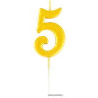 Свеча для торта Meshu Цифра 5 MS_59495 (золото)