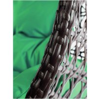 Подвесное кресло M-Group Для двоих Люкс 11510204 (коричневый ротанг/зеленая подушка)