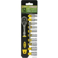 Набор трещотка с головками Калибр НГШ-12-1/4 (12 предметов)