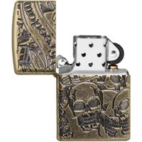 Зажигалка Zippo 49035 Armor Freedom Skull Antique Brass