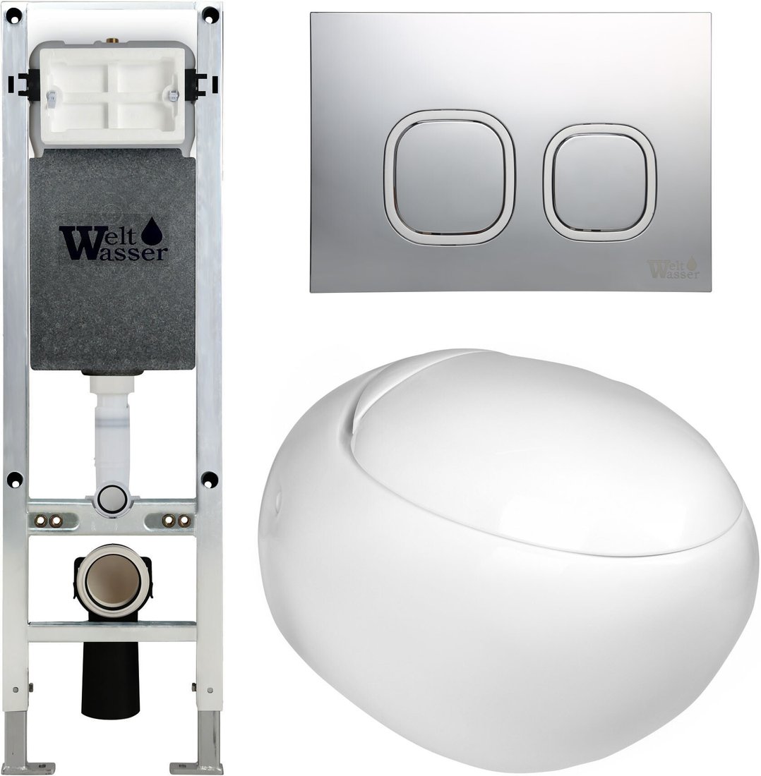 

Унитаз подвесной WeltWasser Amberg 350 ST + Jeckenbach 004 GL-WT + Amberg RD-CR