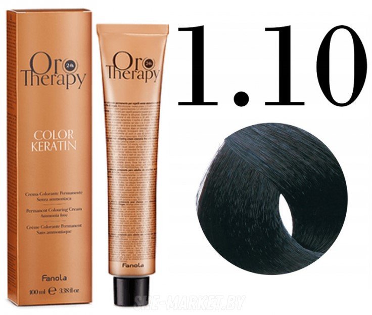 

Крем-краска Fanola ORO Therapy Color Keratin 1.10 иссине-черный 100 мл