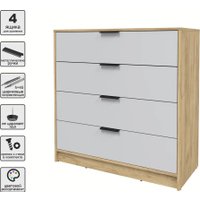 Комод Интерлиния Концепт КТ-К100 (серый/дуб золотой)