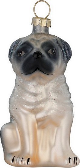 

Елочная игрушка Inge's Christmas Figural Glass Ornaments Мопс 64904H120