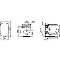 Унитаз подвесной Ideal Standard Tesi AquaBlade R030501 T007901+T352701+R020467+R0115AA