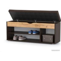 Банкетка Кимер Харис Тип 3 (дуб венге/дуб крафт золотой/кожзам коричневый)