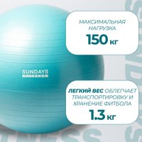 Набор для йоги Sundays Fitness Фитбол 75см IR97403 + Коврик 1.2см IR97506 (голубой, голубой)
