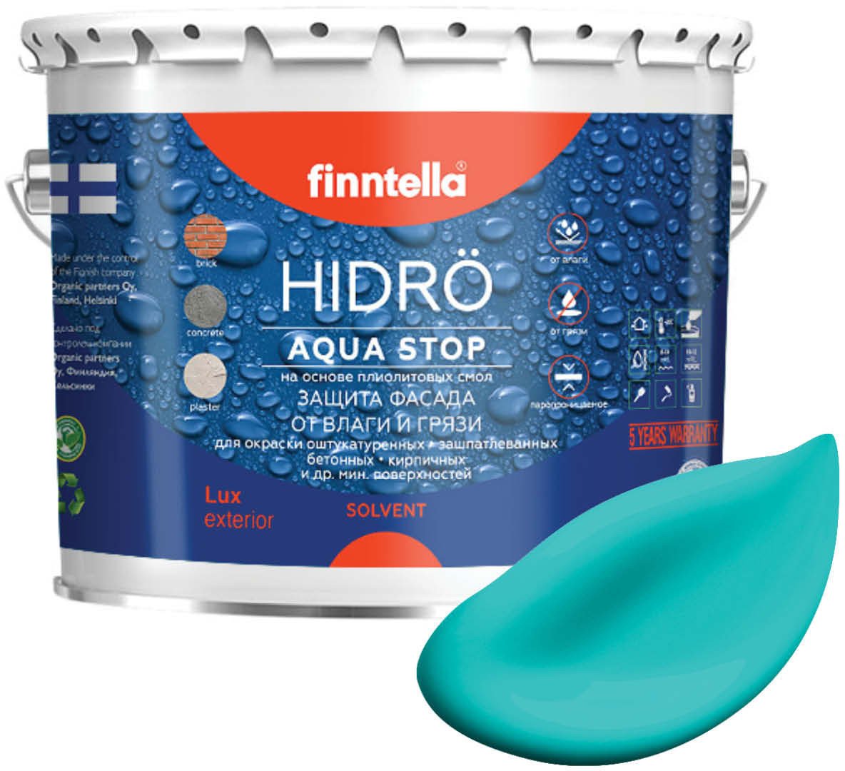 

Краска Finntella Hidro Akvamariini F-14-1-3-FL133 2.7 л (бирюзовый)