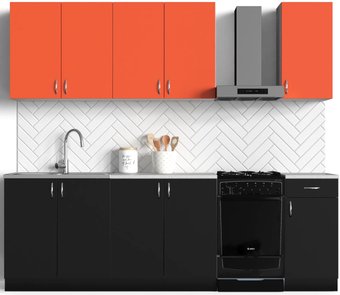 Готовая кухня S-Company Клео Колор 2.0 (черный/пламя)
