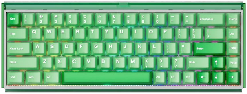Клавиатура Akko Ray68 HE Wired Misty Green & White (Akko AstroAim Magnetic, нет кириллицы)