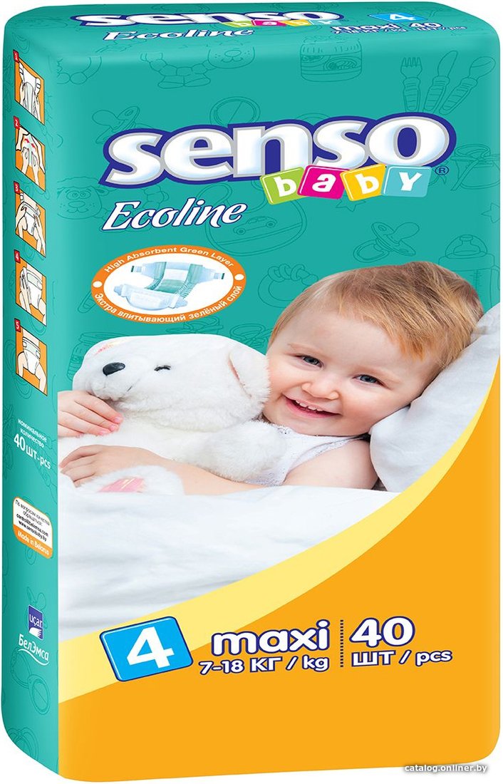 Подгузники Senso Baby Ecoline Maxi 4 (40 шт)